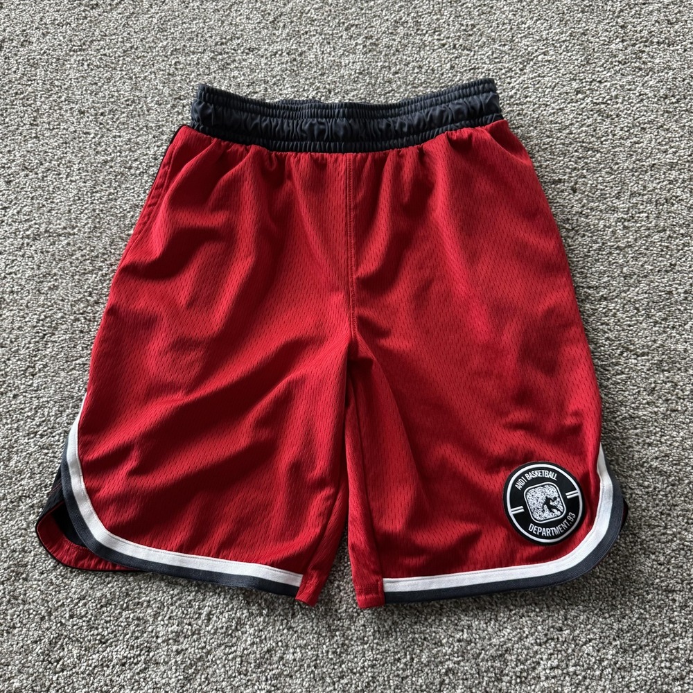 Y2K AND1 Baggy Shorts Mens Small Red Mesh Basketball Athletic Gym Training